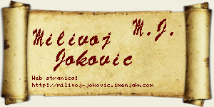 Milivoj Joković vizit kartica